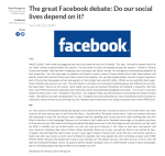 The great Facebook debate Do our social lives depend on it Redbrick University of Birmingham