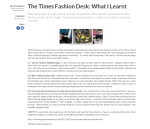 The Times Fashion Desk What I Learnt Redbrick University of Birmingham